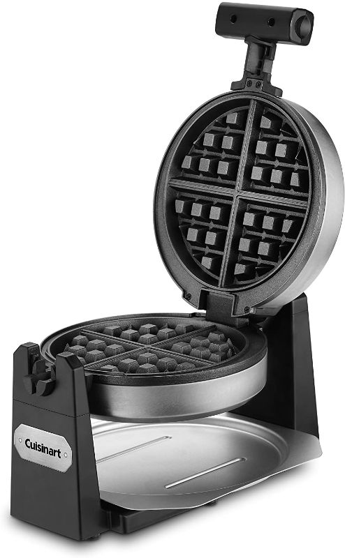 Photo 1 of *USED*
*SEE last picture for damage*
Cuisinart Waffle Maker, Round Flip Belgian, Stainless steel
