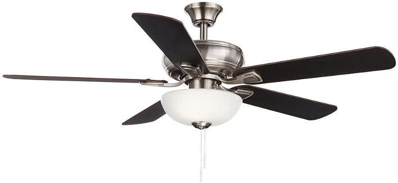 Photo 1 of *MISSING manual* 
Hampton Bay Rothley II 52 in. Indoor LED Brushed Nickel Ceiling Fan with Light Kit, Downrod, Reversible Motor and Reversible Blades
