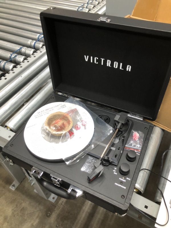 Photo 2 of *record NOT included*
Victrola Vintage 3-Speed Bluetooth Portable Suitcase Record Player with Built-in Speakers | Black, Model Number: VSC-550BT-BK
