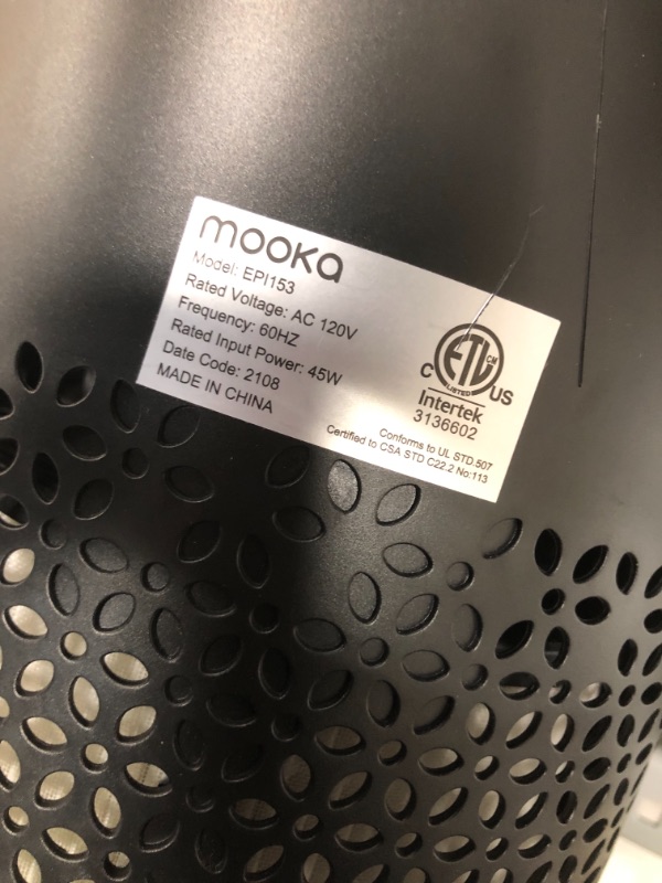 Photo 4 of *USED*
MOOKA Air Purifier for Home, Large Room 861 sq ft, H13 HEPA Filter Air Cleaner, Night Light
