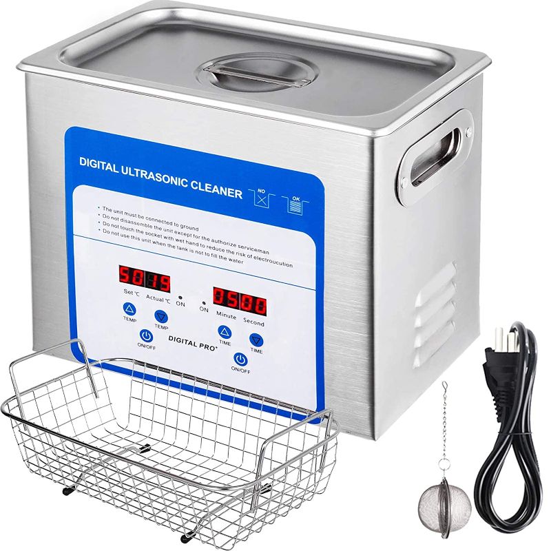 Photo 1 of *USED*
*MISSING hanging item shown in stock picture*
Mophorn Professional Ultrasonic Cleaner 304&316 Stainless Steel Digital Lab Ultrasonic Cleaner with Heater Timer (3.2L)