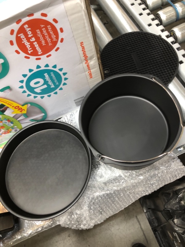 Photo 1 of *MISSING 3 round items shown in stock picture* 
GoWISE USA 5.8-Quarts 8-in-1 Air Fryer XL with 6 Piece Accessory Set + 100 Recipes for your Air Fryer Book (Black)