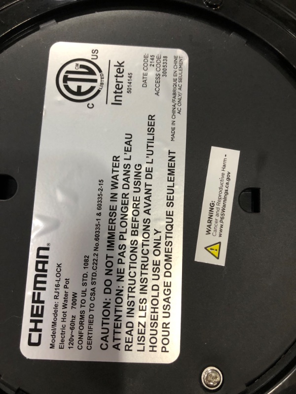 Photo 1 of Chefman Electric Hot Water Pot Urn w/ Auto and Manual Dispense Buttons