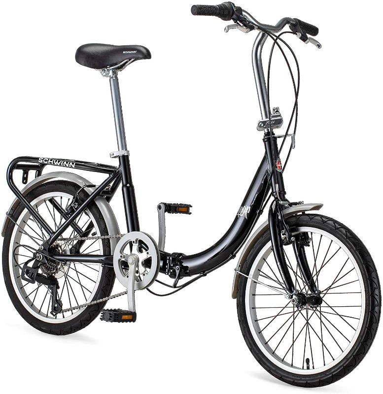 Schwinn Loop Adult Folding Bike, 20-inch Wheels, 7-Speed Drivetrain ...