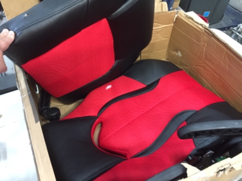 Photo 3 of ***PARTS ONLY*** OFM ESS-3086-RED High-Back Racing Style Bonded Leather Gaming Chair, Red
