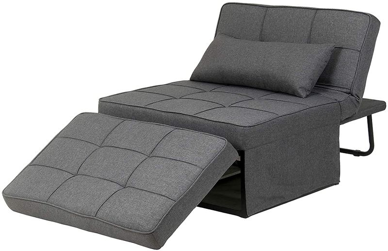 Photo 1 of  Sofa Bed, 4 in 1 Convertible Chair Multi-Function Folding Guest Ottoman Sofa Chair for Living Room, Apartment (Deep Grey)
