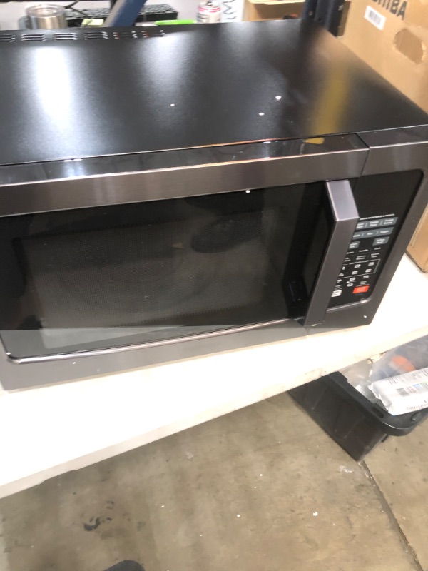 Photo 3 of ***PARTS ONLY*** Toshiba EM131A5C-BS Microwave Oven with Smart Sensor, Easy Clean Interior, ECO Mode and Sound On/Off, 1.2 Cu Ft, Black Stainless Steel
