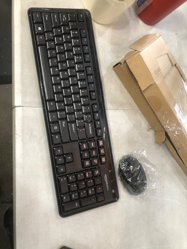 Photo 2 of Amazon Basics Wireless Computer Keyboard and Mouse Combo - Quiet and Compact - US Layout (QWERTY)
