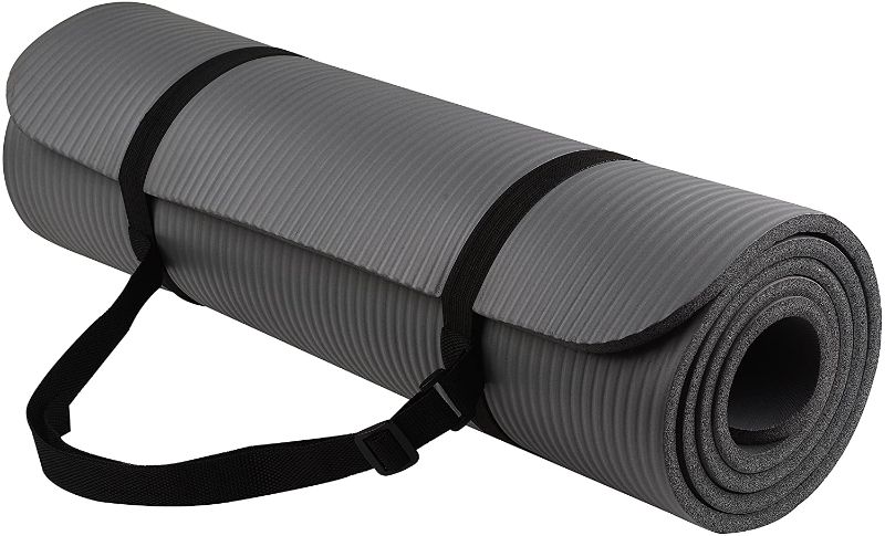 Photo 1 of  All-Purpose 1/2-Inch Extra Thick High Density Anti-Tear Exercise Yoga Mat with Carrying Strap
