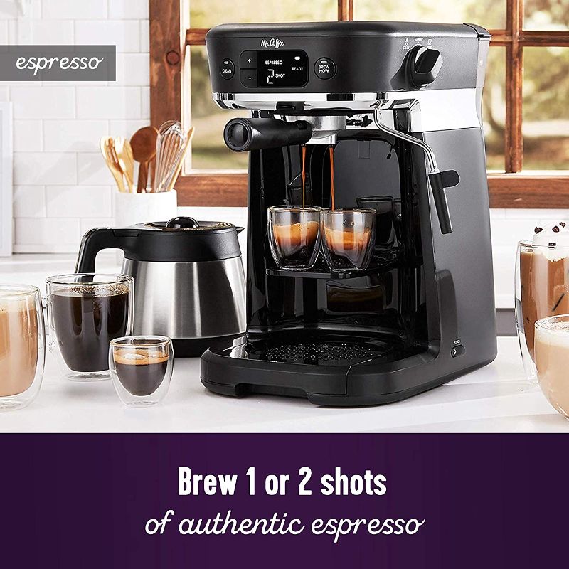 Photo 1 of ***PARTS ONLY*** Mr. Coffee All-in-One Occasions Specialty Pods Coffee Maker, 10-Cup Thermal Carafe, and Espresso with Milk Frother and Storage Tray, Black
