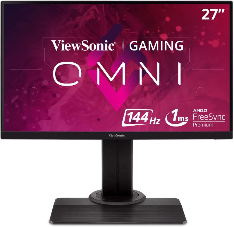 Photo 1 of ViewSonic OMNI XG2705 27 Inch 1080p 1ms 144Hz IPS Gaming Monitor with FreeSync Premium, Eye Care, Advanced Ergonomics, HDMI and DP for Esports
