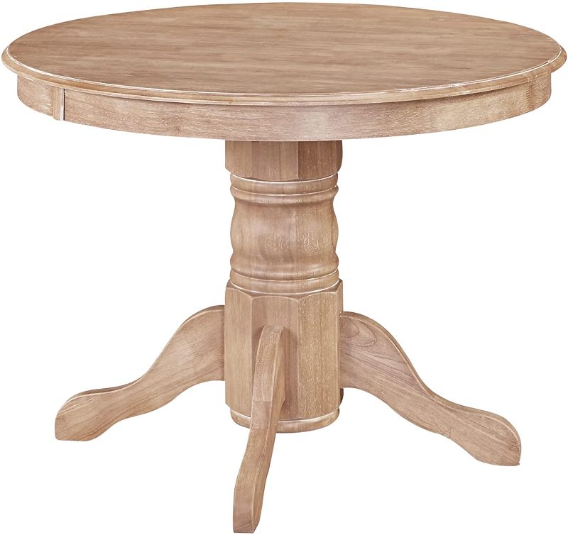 Photo 1 of **INCOMPLETE***Homestyles Round Classic Dining Table, Light Brown with White Washed Finish, W-42”, D-42”, H-30
