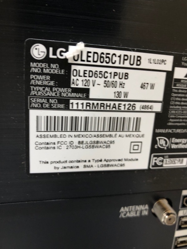 Photo 1 of LG OLED C1 Series 65” Alexa Built-in 4k Smart TV (3840 x 2160), 120Hz Refresh Rate, AI-Powered 4K, Dolby Cinema, WiSA Ready, Gaming Mode (OLED65C1PUB, 2021)
