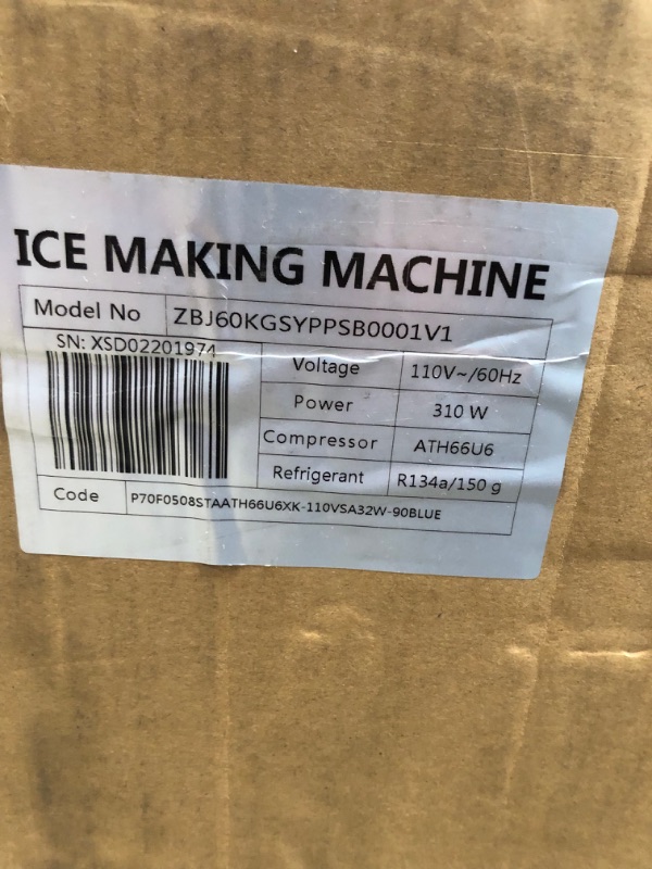 Photo 4 of ***PARTS ONLY*** ICE MAKING MACHINE ZBJ60KGYPPSB0001V1
