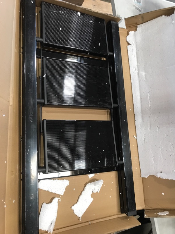 Photo 1 of 3 Steps Stool Ladder, Black Aluminum Lightweight Folding Step Shelf with Anti-Slip and Wide Pedal for Home and Kitchen Use, Space Saving
** minor scratches***