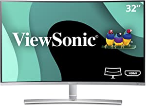 Photo 1 of ViewSonic VX3216-SCMH-W 32 Inch 1080p 1800R Curved Monitor with Dual Speakers HDMI DVI and VGA, Silver