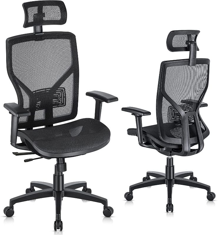 Photo 1 of ***PARTS ONLY***
SUNNOW Ergonomic Office Chair with Adjustable Lumbar Support, High-Back Mesh Desk Chair with Sliding Seat, Headrest, 2D Armrest - Swivel Computer Task Chair for Home
