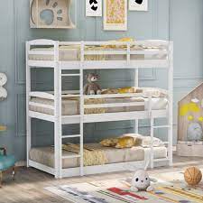Photo 1 of ***BOX 1 OF 2*** Twin over Twin over Twin Triple Bunk Bed?White
Bunk Bed dimensions (assembled) – 79.25" W x 77.13" H x 43.5" D 