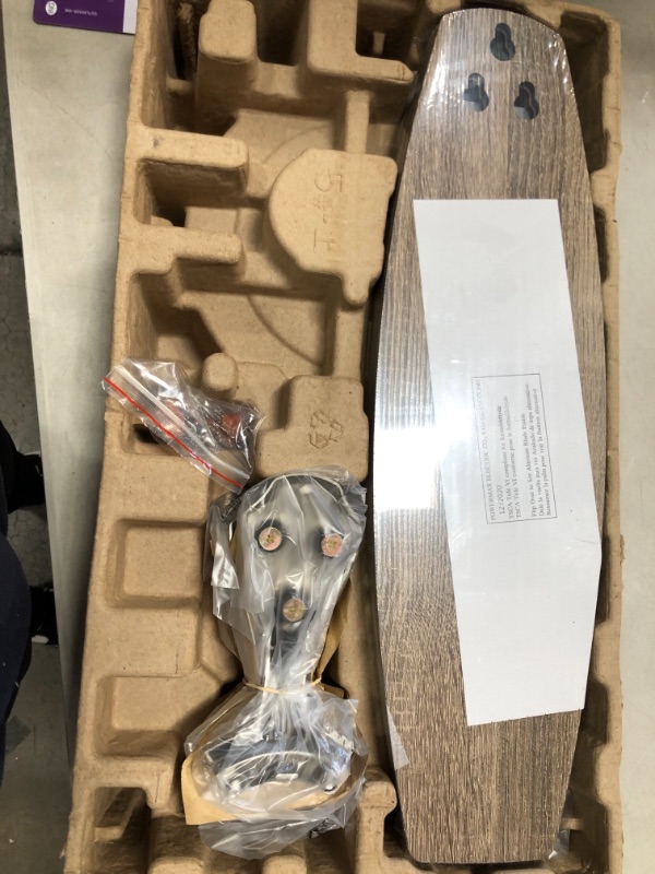 Photo 1 of **STORE DISPLAY UNIT** Sidlow 52 in. Indoor LED Brushed Nickel Hugger Dry Rated Ceiling Fan with 5 QuickInstall Reversible Blades and Light Kit
