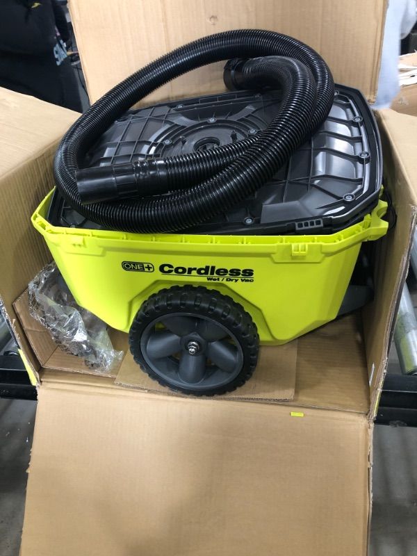 Photo 2 of ***PARTS ONLY***
Ryobi 18 Volt Wet Dry Vacuum 6 Gal. 80 CFM Cordless Compact P770
