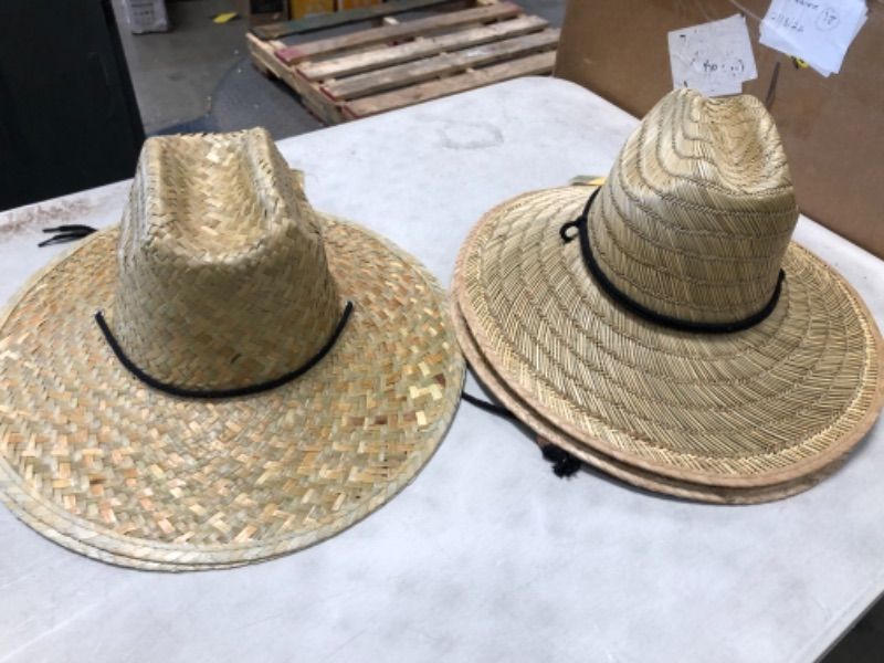 Photo 2 of 4 PACK** 2 DIFFERENT PATTERNS***Gold Coast Straw Hat with 4.5in. Brim and UV Protection — One Size Fits Most