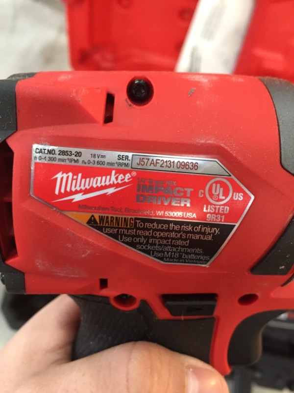 Photo 3 of USED MILWAUKEE 2997-27, 48-11-1852, 48-59-1808 Cordless Combination Kit,7 Tools,18V
