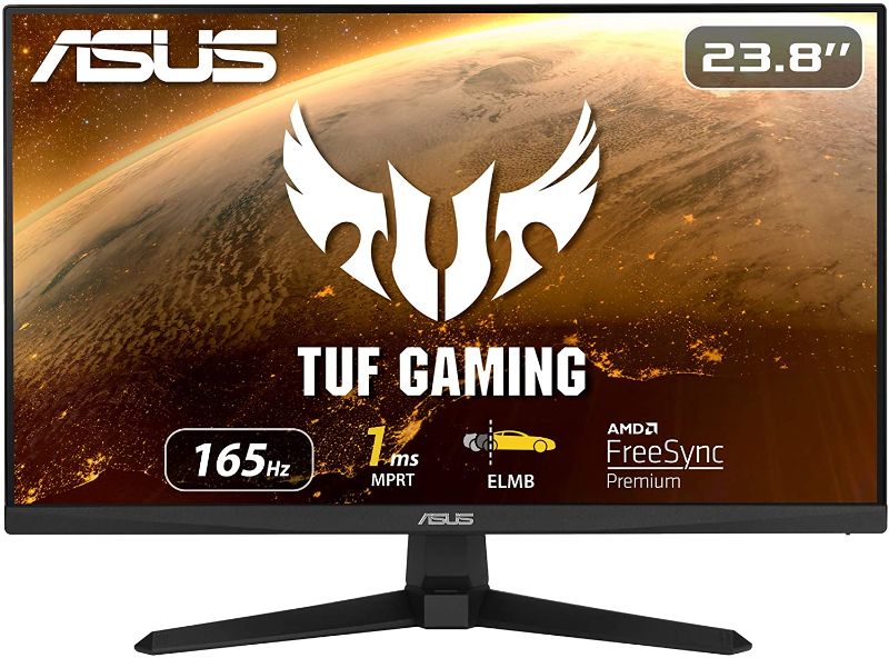 Photo 1 of ASUS TUF Gaming 23.8” 1080P Monitor (VG249Q1A) - Full HD, IPS, 165Hz (Supports 144Hz), 1ms, Extreme Low Motion Blur, Speaker