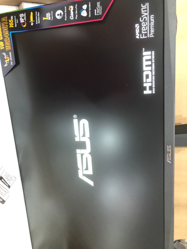 Photo 1 of ASUS TUF Gaming 23.8” 1080P Monitor (VG249Q1A) - Full HD, IPS, 165Hz (Supports 144Hz), 1ms, Extreme Low Motion Blur, Speaker