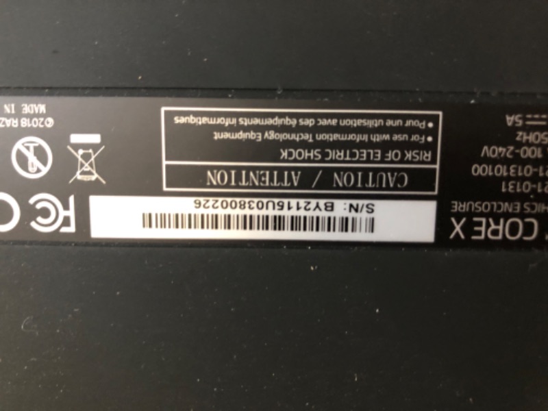 Photo 1 of Razer Core X Aluminum External GPU Enclosure (eGPU): Compatible with Windows & MacOS Thunderbolt 3 Laptops