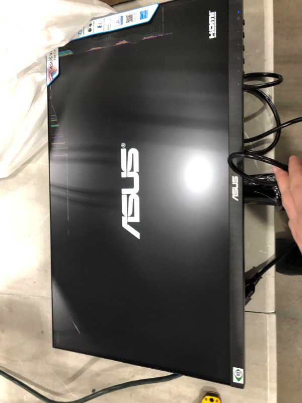 Photo 1 of damaged screen (see image for damage)
ASUS 23.8” 1080P Monitor (VA24DCP) - Full HD, IPS, 75Hz, USB-C 65W Power Delivery, Speakers, Adaptive-Sync/FreeSync, Low Blue Light, Flicker Free, VESA Mountable, Frameless, HDMI