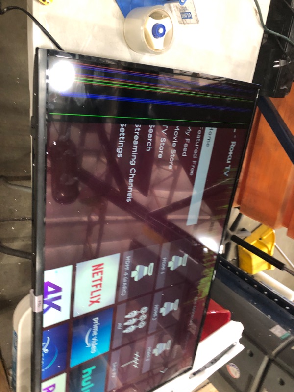 Photo 1 of SCREEN DAMAGED (SEE IMAGE FOR DAMAGE)
TCL 50-inch Class 4-Series 4K UHD Smart Roku LED TV - 50S435, 2021 Model