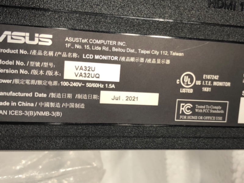 Photo 6 of ASUS VA32UQ 31.5” HDR Monitor 4K (3840 x 2160) FreeSync Eye Care DisplayPort HDMI HDR10