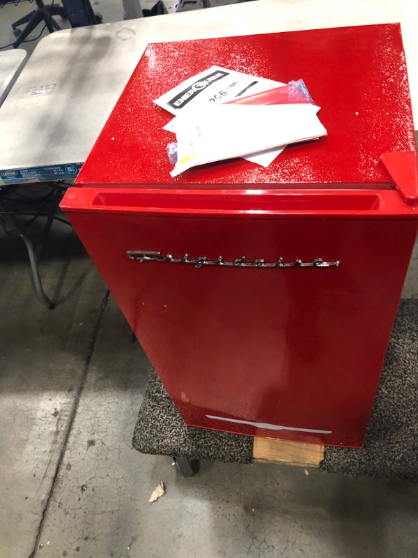 Photo 1 of Frigidaire Retro Bar Fridge Refrigerator with Side Bottle Opener, 3.2 cu. ft, Red