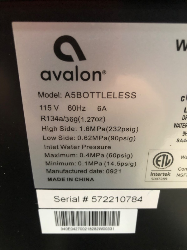 Photo 5 of Avalon A5 Self Cleaning Bottleless Water Cooler Dispenser, UL/NSF/Energy star, Stainless Steel, full size