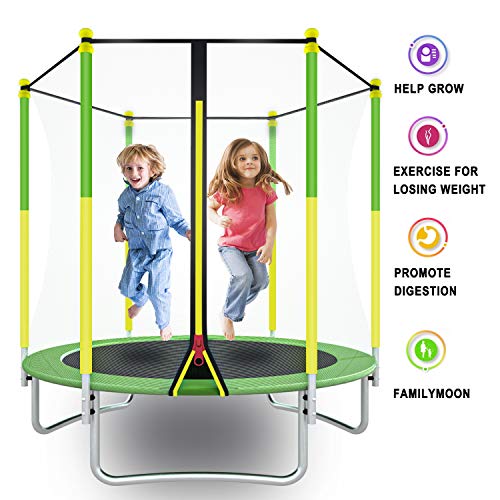 Photo 1 of 5FT Trampoline for Kids with Safety Enclosure  Mini Trampoline 60" for Outdoor Indoor Family Backyard