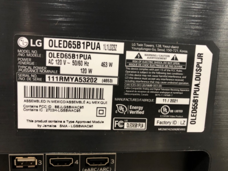 Photo 2 of LG OLED65B1PUA Alexa Built-in B1 Series 65" 4K Smart OLED TV (2021)