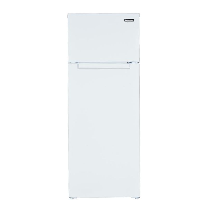 Photo 1 of (DENTED CORNERS, EDGES, SIDES; FREEZER DOOR DOES NOT FULLY SHUT)
Magic Chef 7.4 Cu. Ft. 2-Door Mini Fridge in White
