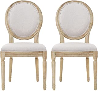 Photo 1 of (SUPERFICIAL CRACK TO BACK REST)
Christopher Knight Home Phinnaeus Beige Fabric Dining Chair (Set of 2), 2-Pcs Set