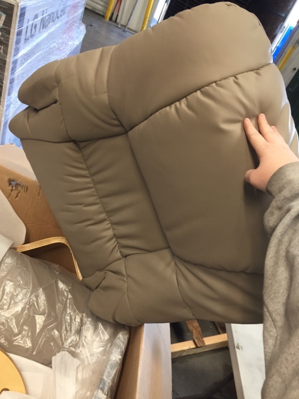 Photo 4 of **missing hardware ** Relaxzen 60-079008 8 Motor Massage Recliner with Heat and Ottoman, Beige and Wood Base
