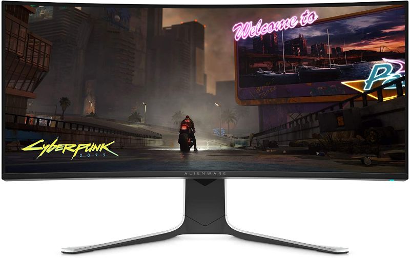 Photo 1 of ** damage is dirtyness** Alienware 120Hz UltraWide Gaming Monitor 34 Inch Curved Monitor with WQHD (3440 x 1440) Anti-Glare Display, 2ms Response Time, Nvidia G-Sync, Lunar Light - AW3420DW
