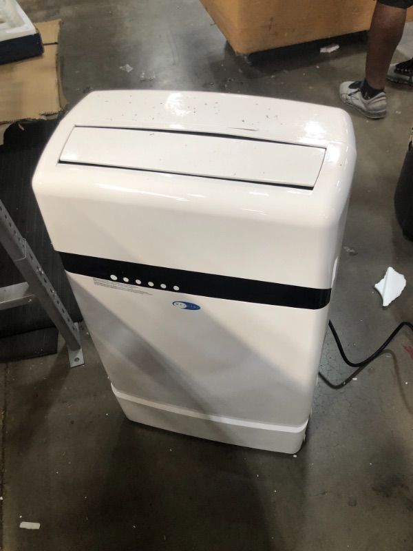 Photo 1 of PARTS ONLY//leaking, turns on, crack in top, missing smaller components //

Whynter 12000-BTU Eco-friendly Dual Hose Portable Air Conditioner ARC-12SD White