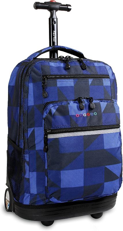 Photo 1 of J World New York Sundance Rolling Backpack Girl Boy Roller Bookbag, Block Navy, One Size

//ONE ZIPPER IS BROKE 
