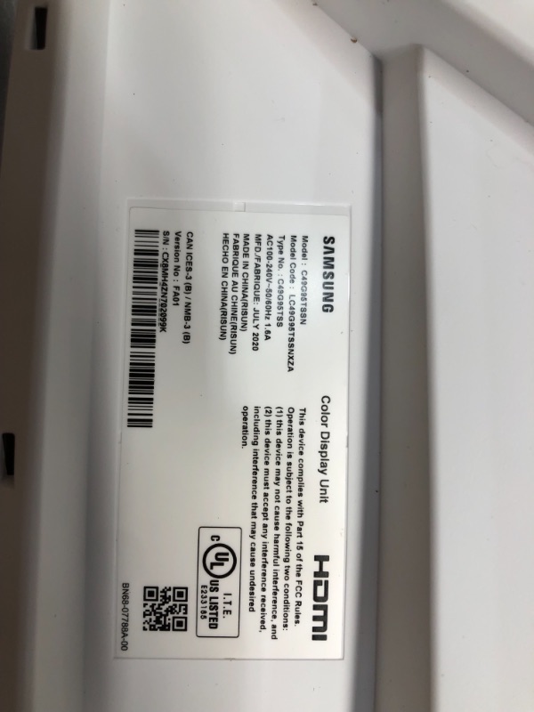 Photo 1 of Samsung -49" Odyssey G9 Gaming Monitor - LC49G95TSSNXZA