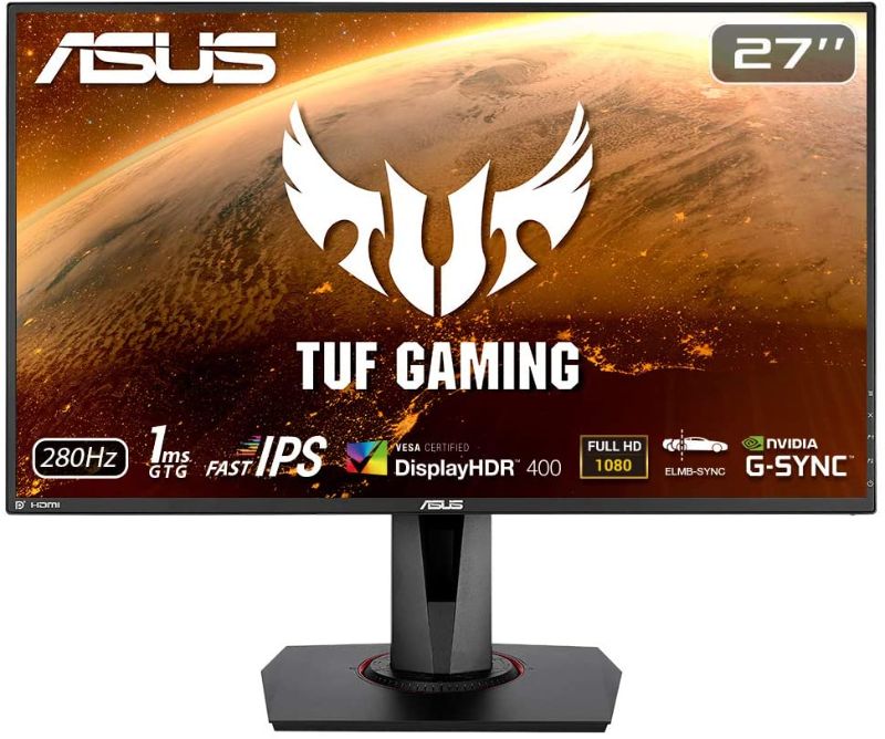 Photo 1 of **screen back light is dim on bottom left screen**
ASUS TUF Gaming VG279QM 27 in” HDR Monitor, 1080P Full HD (1920 x 1080), Fast IPS, 280Hz, G-SYNC Compatible, Extreme Low Motion Blur Sync (ELMB SYNC), 1ms, DisplayHDR 400,
