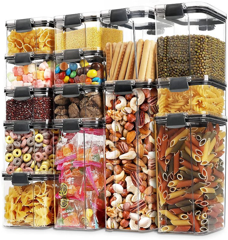 Photo 1 of 14 Pack Airtight Food Storage Container Set, BPA Free Plastic Cereal Containers with Easy Lock Lids, Kitchen and Pantry Organization Containers
