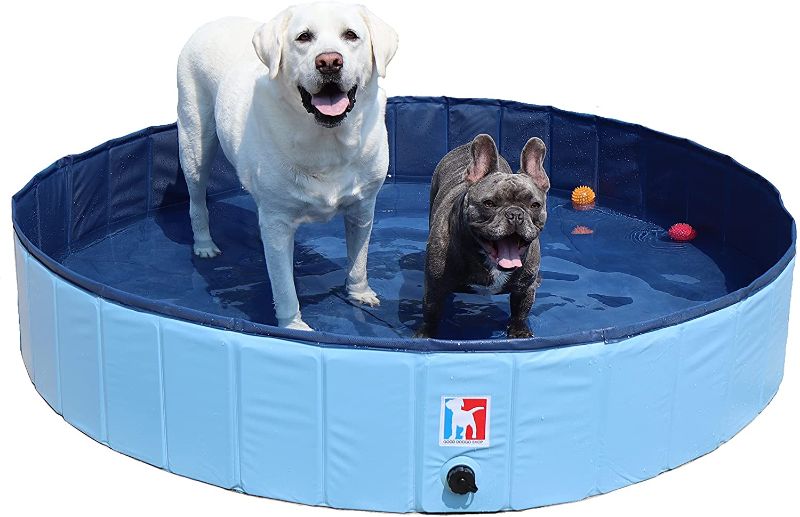 Photo 1 of Good Doggo Shop Foldable Dog Pool - Rugged Pool for Kids and Pets - Pet Bath - Kiddie Pool - Backyard Pool (Giant Breed, Blue) 34" 
