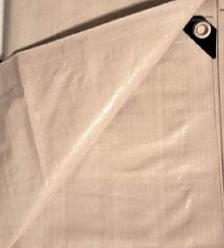 Photo 1 of 12' x 14' TAN/Beige Heavy Duty 12 mil Poly TARP w/Grommets (Finished Size Approx. 11'6" x 13'6")
**USED**