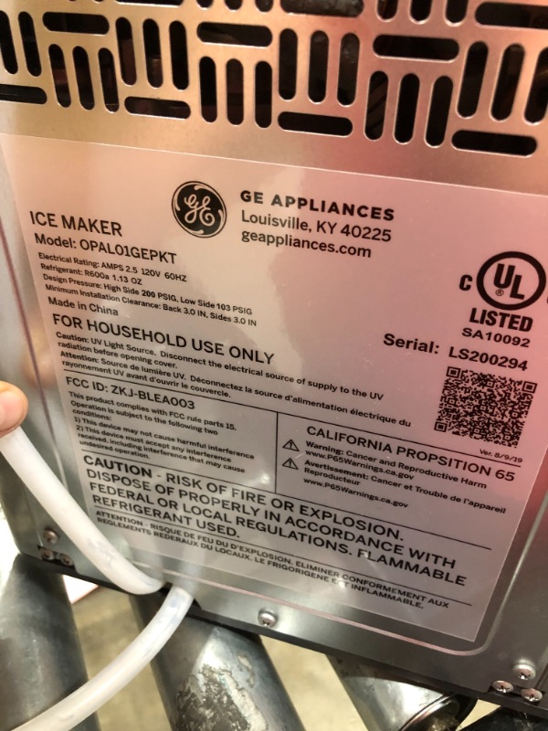 Photo 3 of **PARTS ONLY ** GE Profile Opal | Countertop Nugget Ice Maker | Portable Ice Machine Complete with Bluetooth Connectivity | Smart Home Kitchen Essentials | Stainless Steel Finish | Up to 24 lbs. of Ice Per Day

