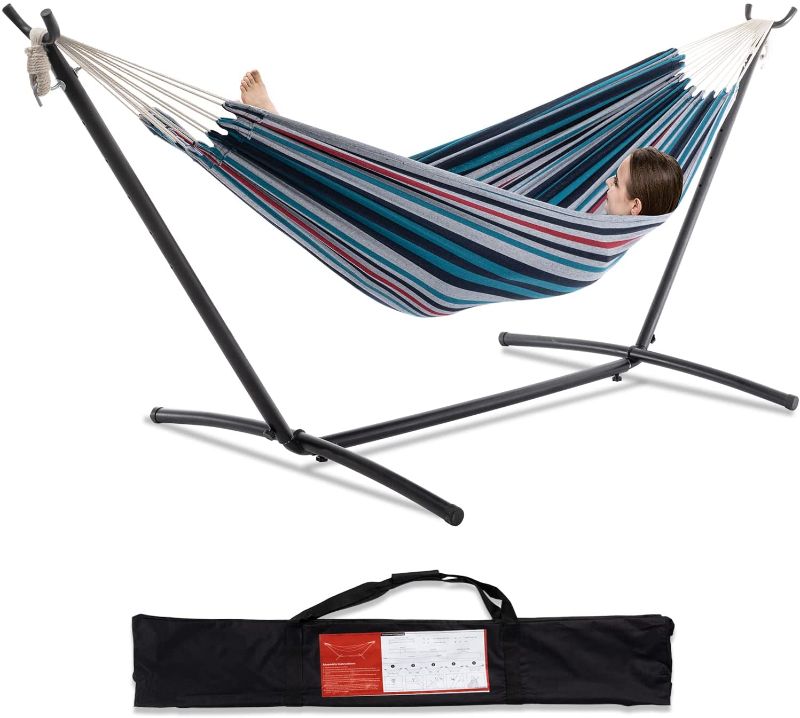 Photo 1 of Amazon Basics Fabric Hammock with Stand
