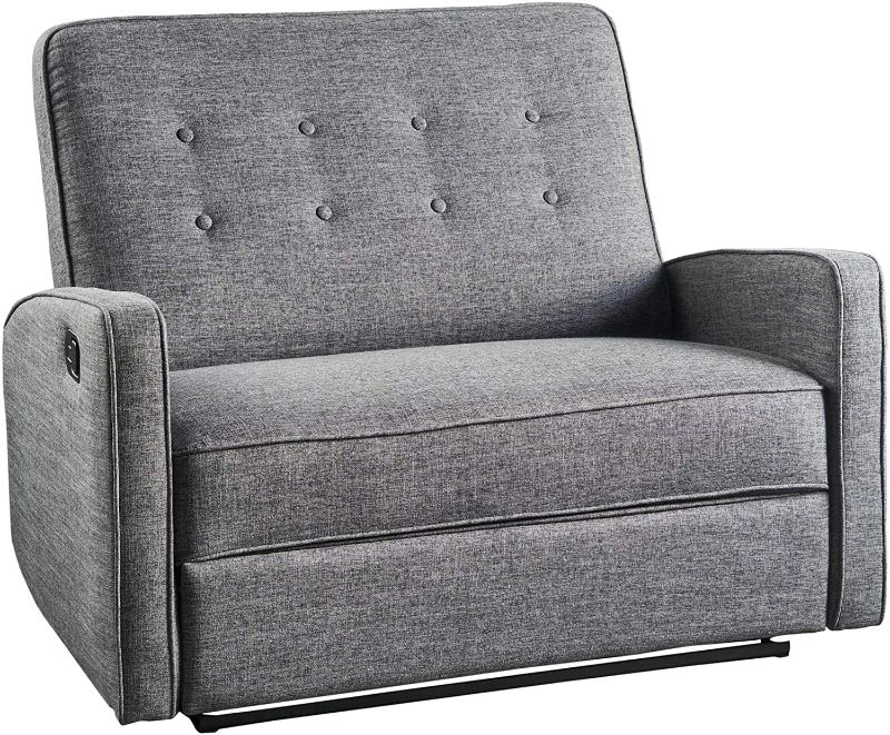 Photo 1 of GDFStudio Christopher Knight Home Calliope Callade Buttoned Fabric Reclining Loveseat, Grey/Black
